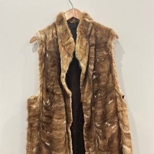 Rabbit fur long vest